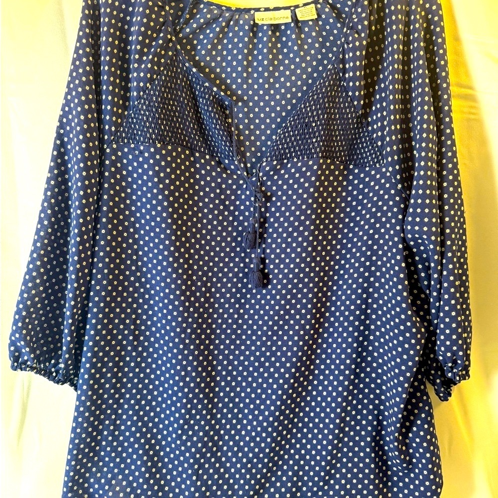 Blue Polka Dot Women's Top